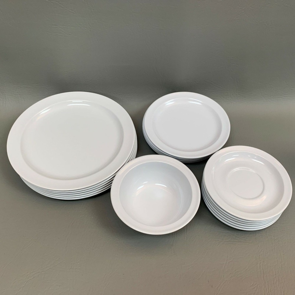 GET Melamine Plates Saucers Bowl DN-902 DP-906 DC-200 DP-909 White Lot of 19